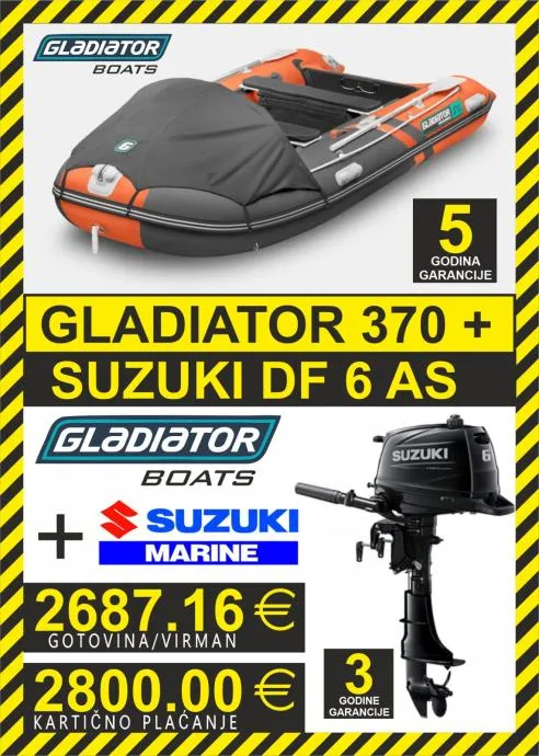 set gumenjak gladiator 370 + motori suzuki - slika 6