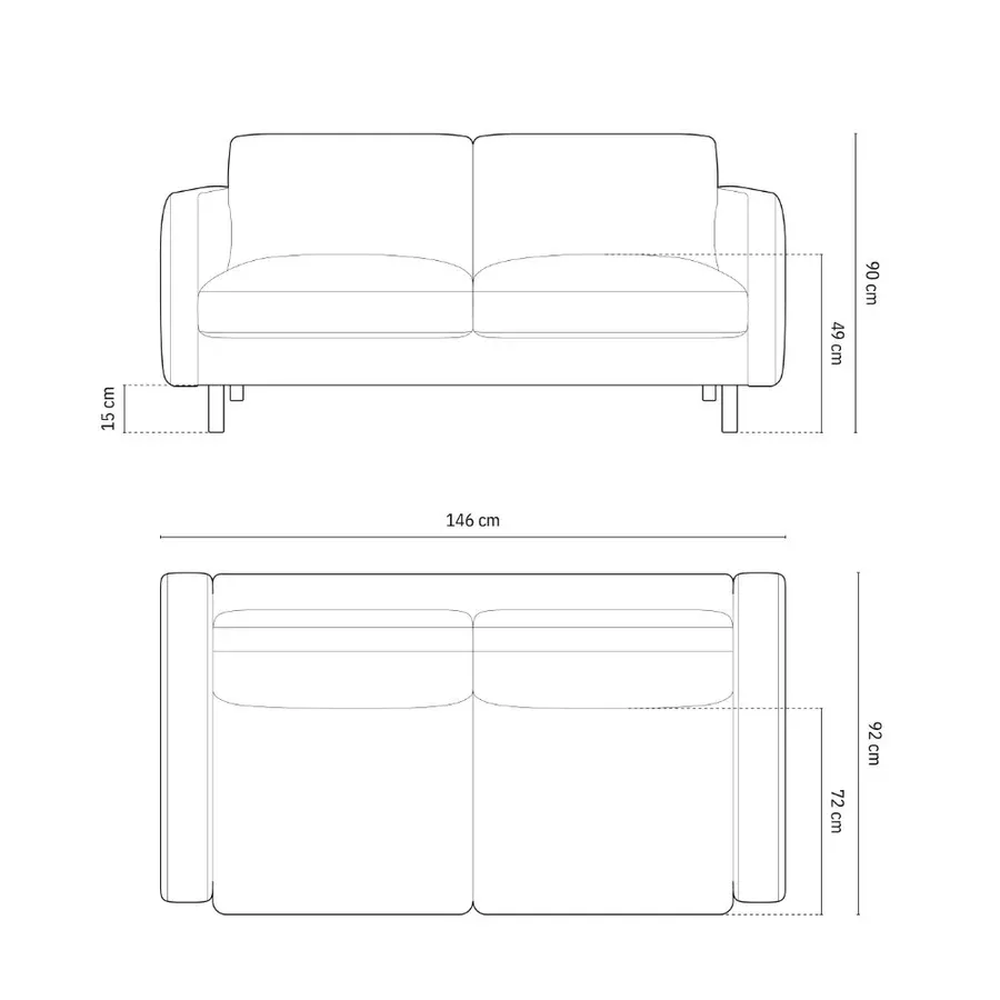sofa eden 146x92cm, materijal: baršun - slika 5