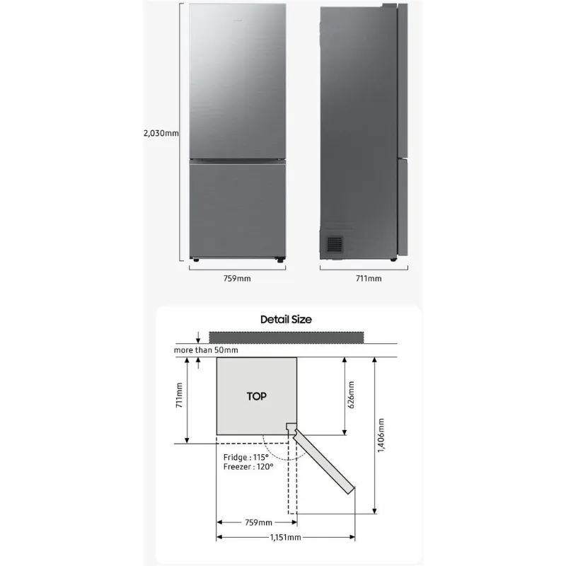 samsung kombinacija hladnjaka i zamrzivača rb53dg706ab1 , extra širok - slika 14