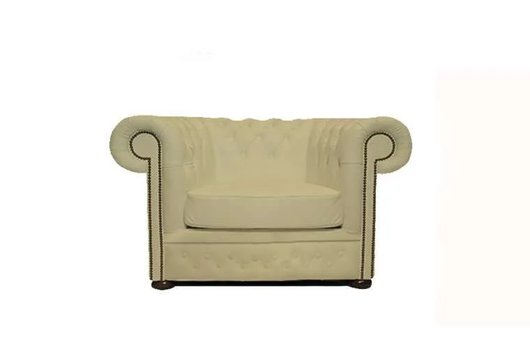 Chesterfield Fotelja First Class Leather | 1-sjedište | Vanilla - Ježdovec, Zagreb