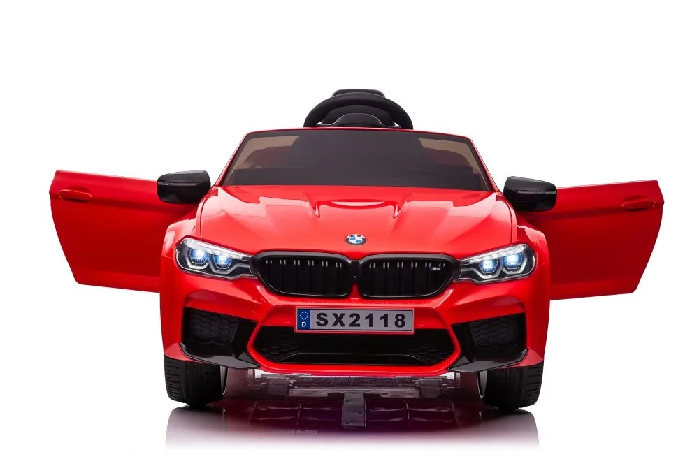 licencirani auto na akumulator bmw m5 - crveni/lakirani - slika 2