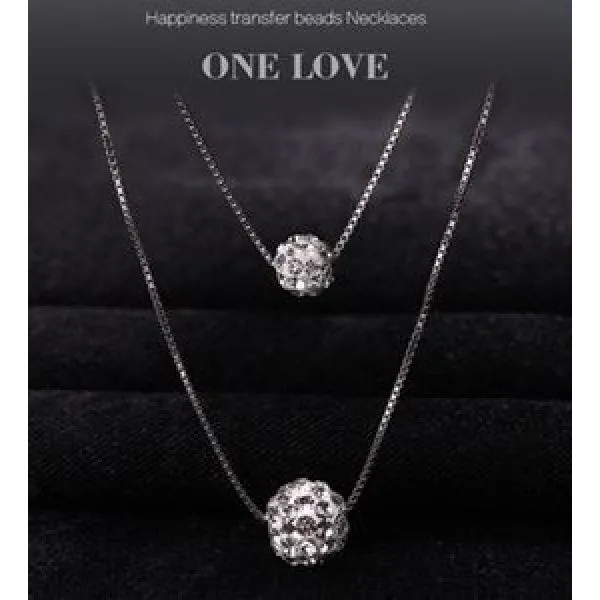 kristalna ogrlica double bead deluxe - slika 4