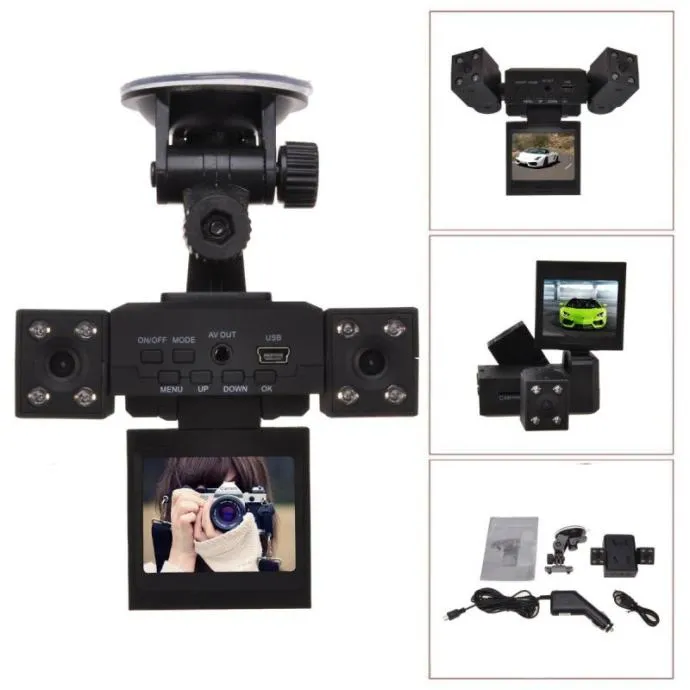akcija dual lens 2" lcd hd auto kamera s dvije glave - slika 2