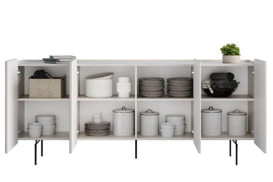 komoda malmi 200 cm, 4 vrata i 4 police, materijal: mdf - slika 6