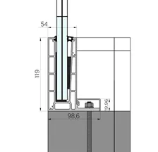 kontinuirana aluminijska vodilica za staklene ograde bv 7600 l - slika 2