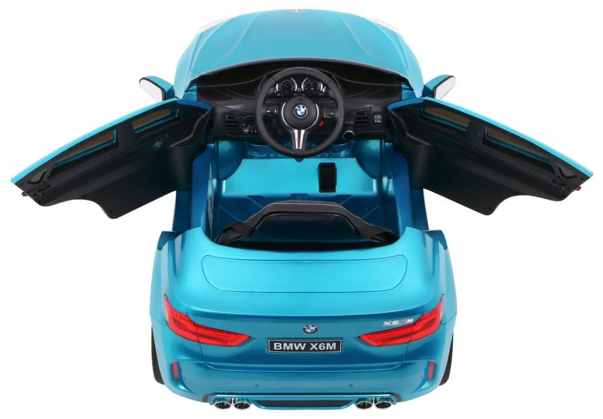 licencirani auto na akumulator bmw x6m - plavi/lakirani - slika 6