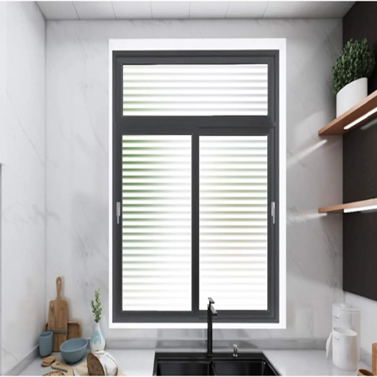 prozirna samoljepljiva folija za staklo - stripes - slika 3