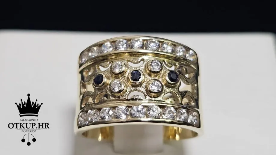 Zlatni Prsten 14k 7,48g S Dijamantima 0,29ct/ R1, Rate !! - Zagreb