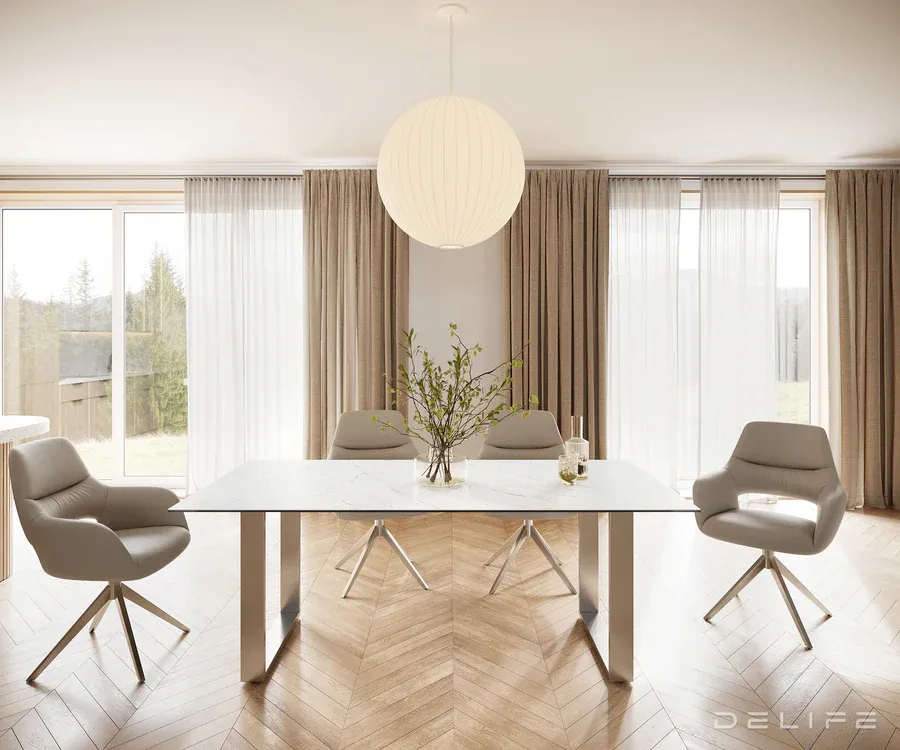 blagovaonski stol edge 200x100,materijal:keramika laminam statuarietto - slika 2