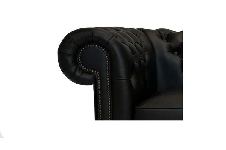 chesterfield fotelja first class leather | 1-sjedište | matt black - slika 4