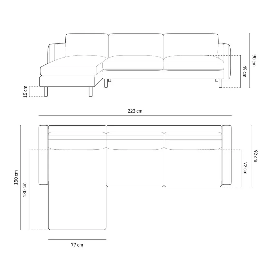 kutna garnitura eden 223x150cm, materijal: baršun - slika 5