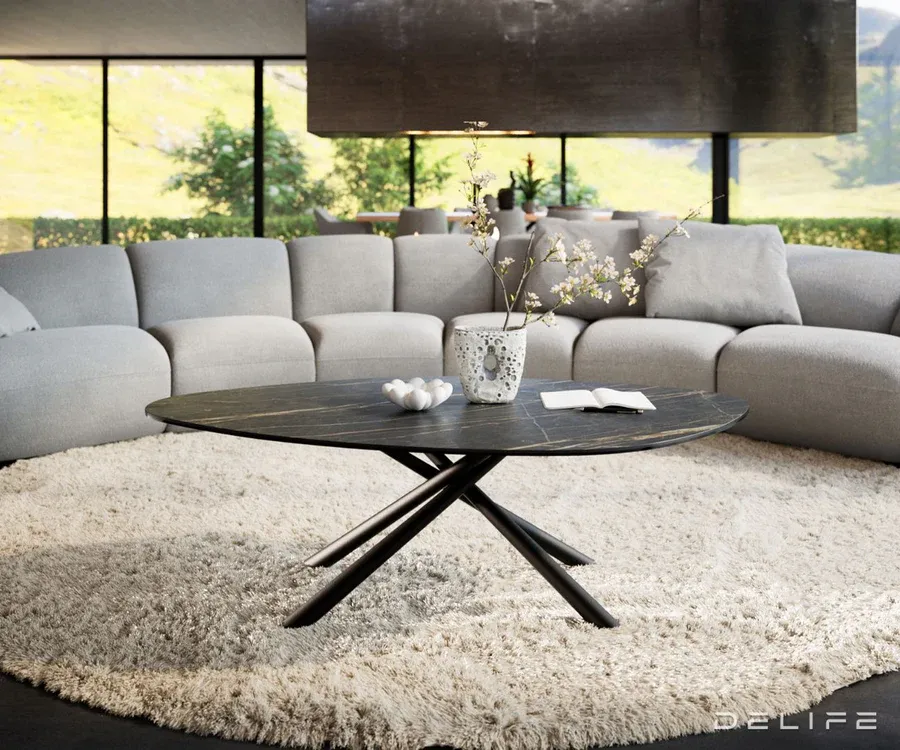 klub stolić edge 140x76cm, materijal: keramika noir desir - slika 2