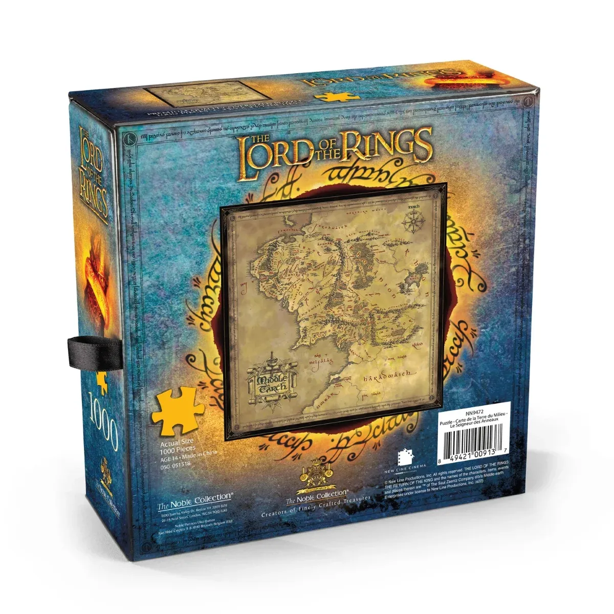 lord of the rings puzzle – map of middle-earth, 1000pcs - slika 4