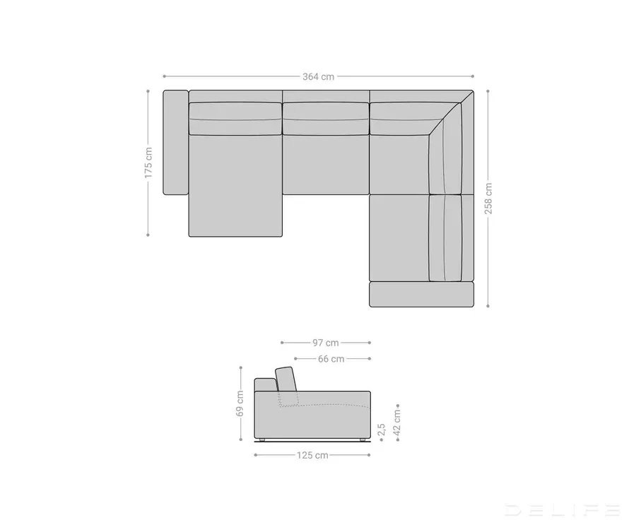velika kutna garnitura lanzo xl 364x258cm, materijal: mikrofibra - slika 7