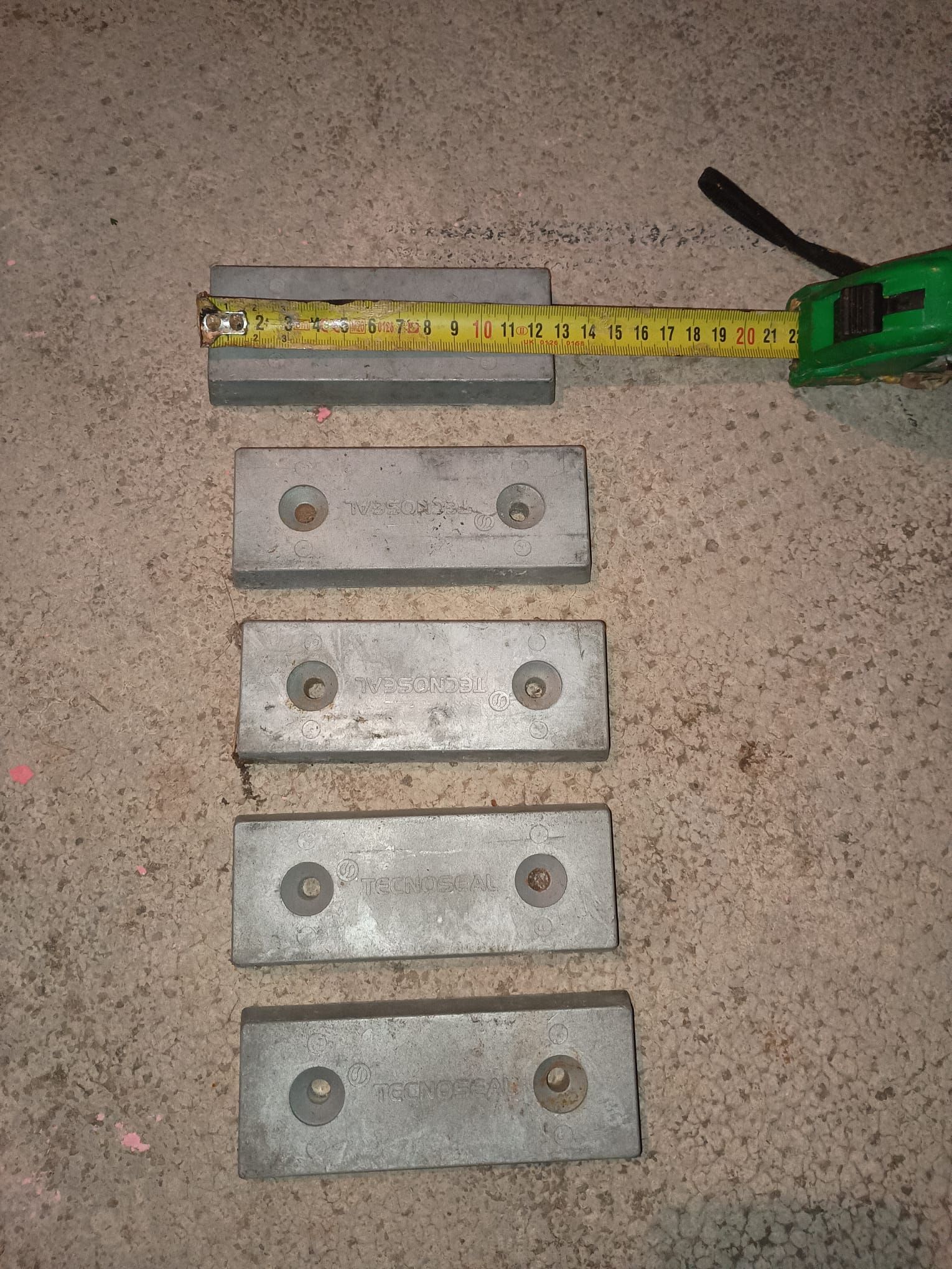 5 x Cink anoda za flapsove Tecnoseal, 130x50x18mm - Opatija