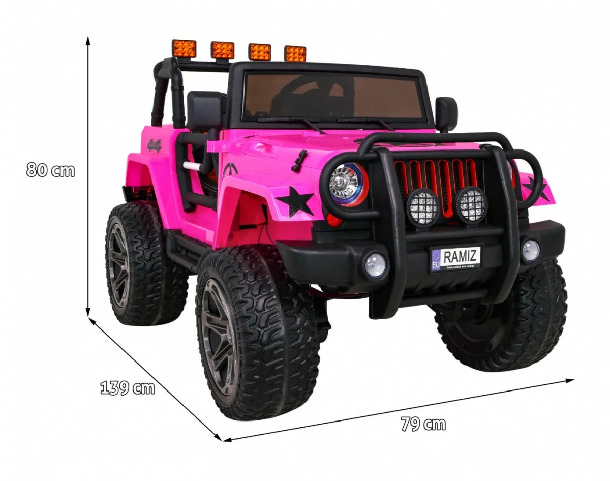 auto na akumulator monster jeep 4 x 4 - dvosjed - rozi - slika 8
