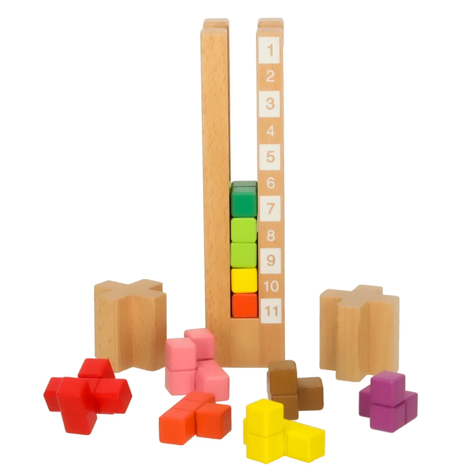 edukativne drvene montessori kocke šarene - slika 4