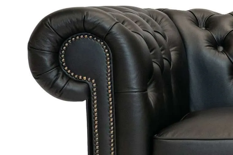chesterfield dvosjed class leather | 2-sjedišta | shiny black - slika 3