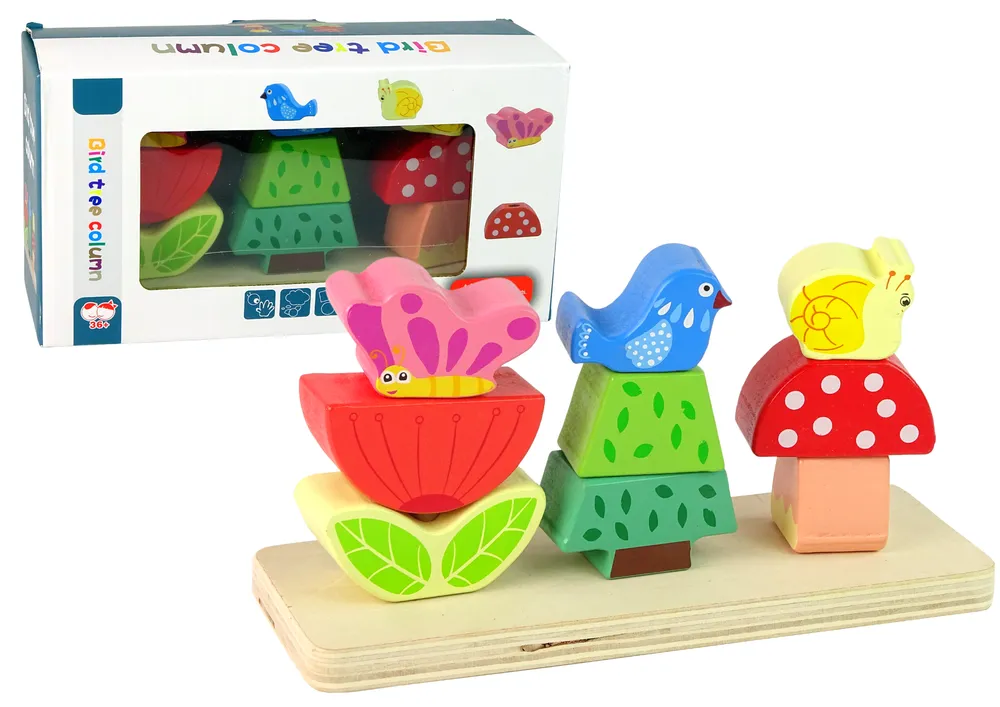 Drvena slagalica 3u1 - Cvijet, Leptir, Ptica - Mursko Središće