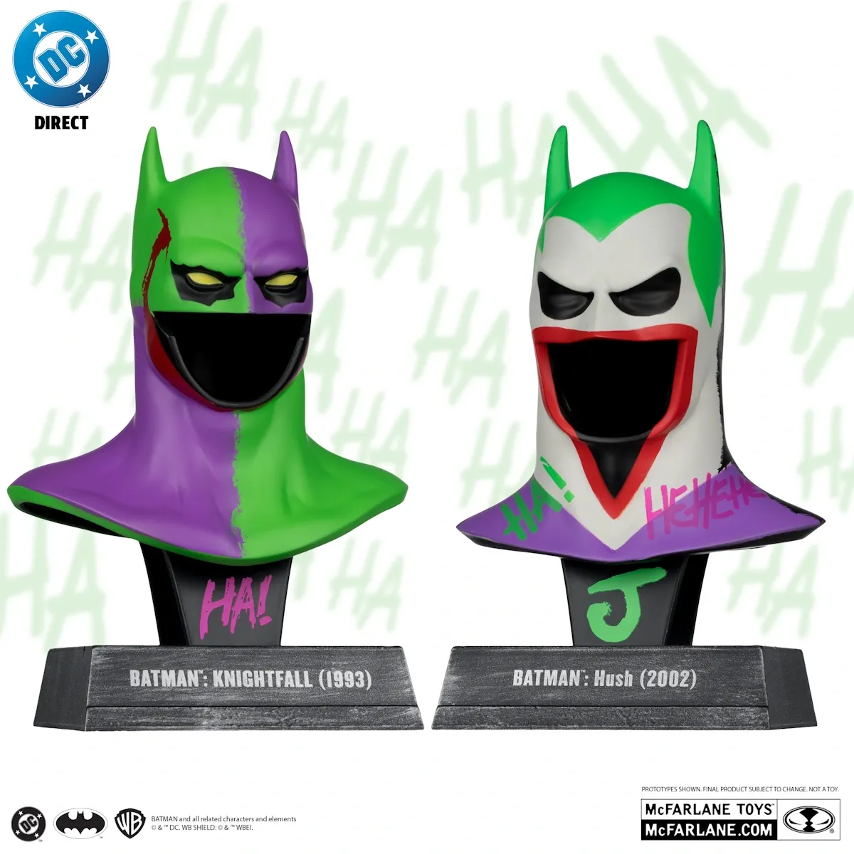 mcfarlane gold label – batman knightfall & hush cowl replicas - slika 3