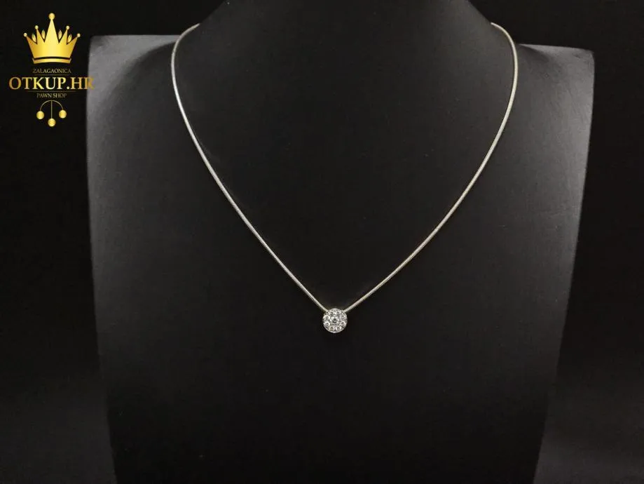 Zlatni Lančić S Dijamantnim Privjeskom 0.27ct 18k / R1, Rate! - Zagreb
