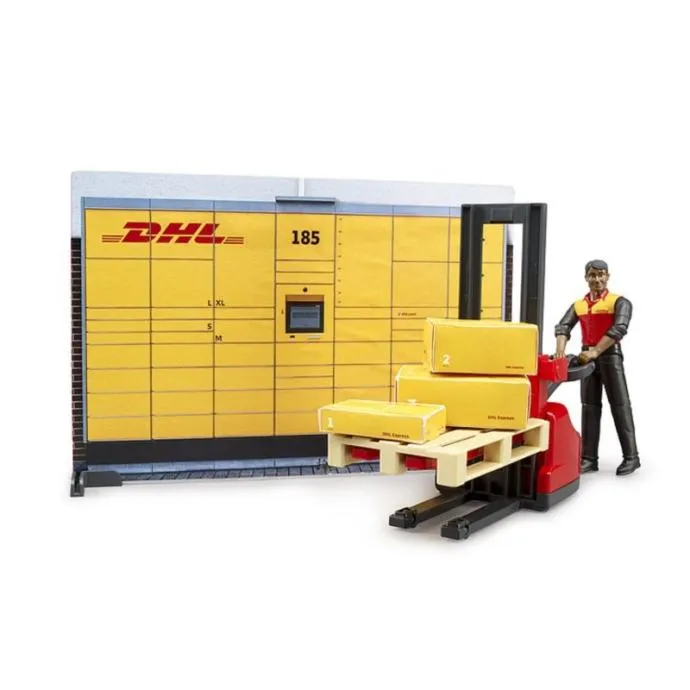 bruder dhl dostavna služba sa šalterom, zaposlenikom, blagajnom, stolo - slika 2