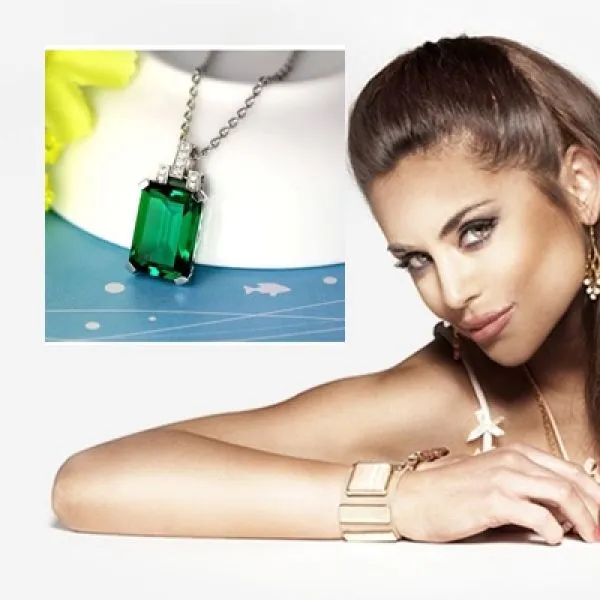 Ženska ogrlica, Green Emerald Stone, 18k pozlata - Zagreb, Novi Zagreb - istok