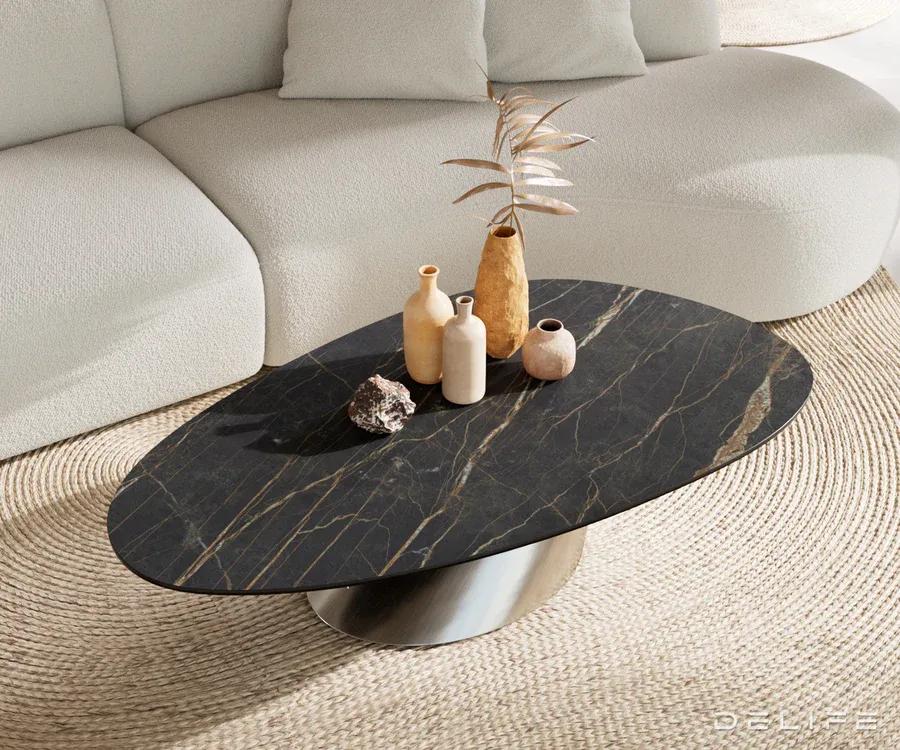 klub stolić edge 140x75cm, materijal: keramika laminam noir desir - slika 4
