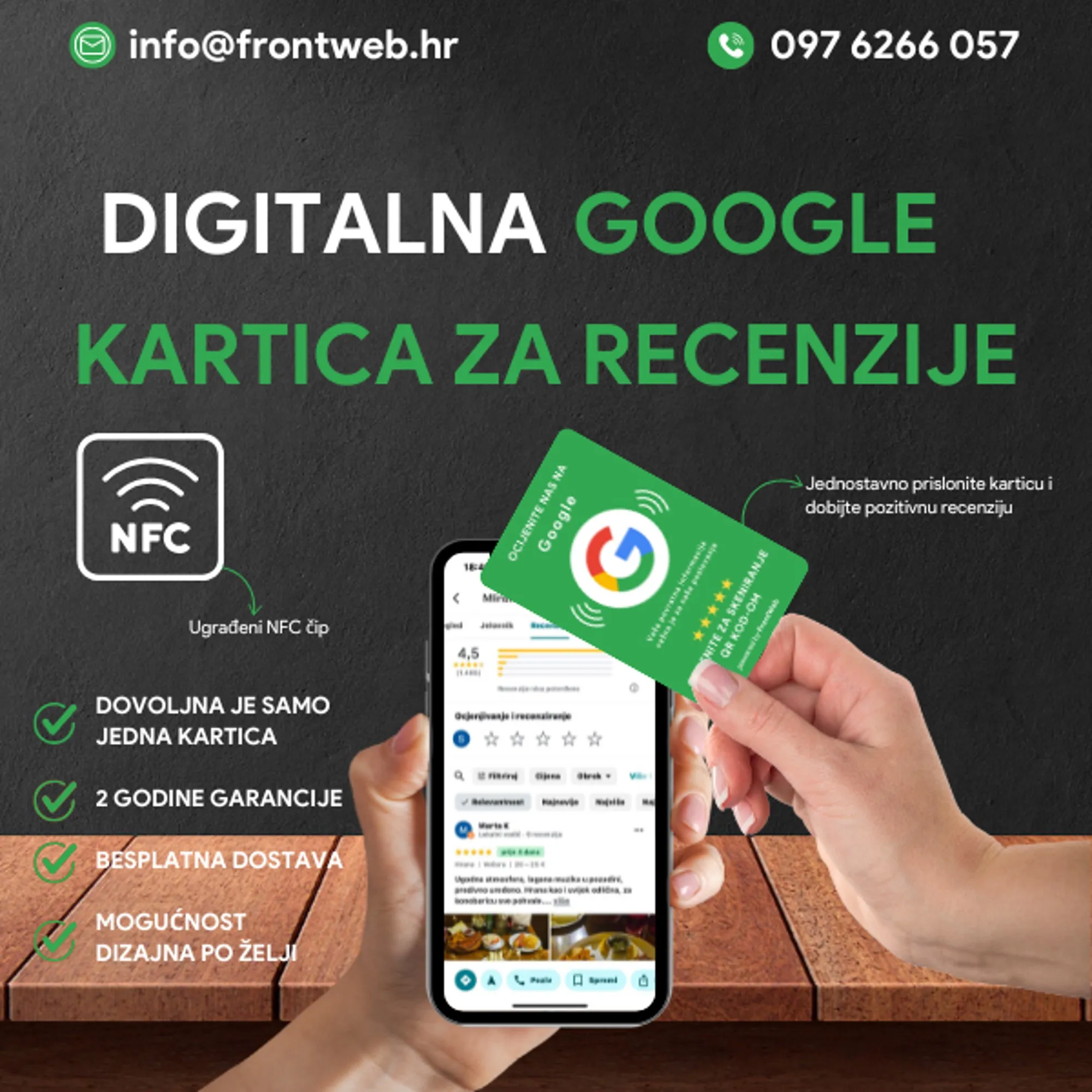 personalizirana google nfc review kartica za recenzije - slika 3