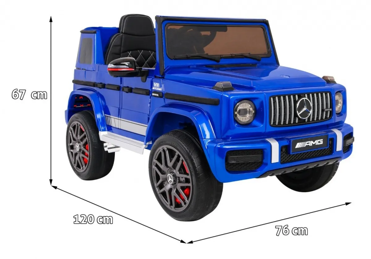 licencirani auto na akumultor mercedes g63 - plavi/lakirani - slika 2