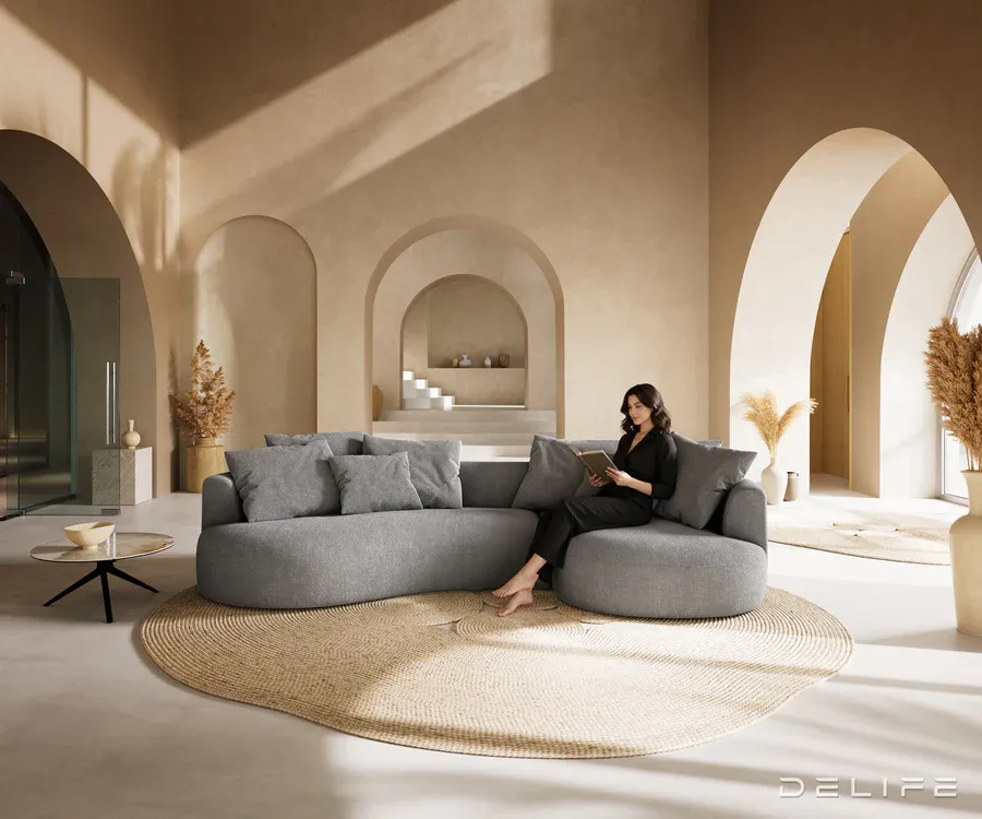 sofa edina 328x166cm, materijal: strukturirana tkanina - slika 2