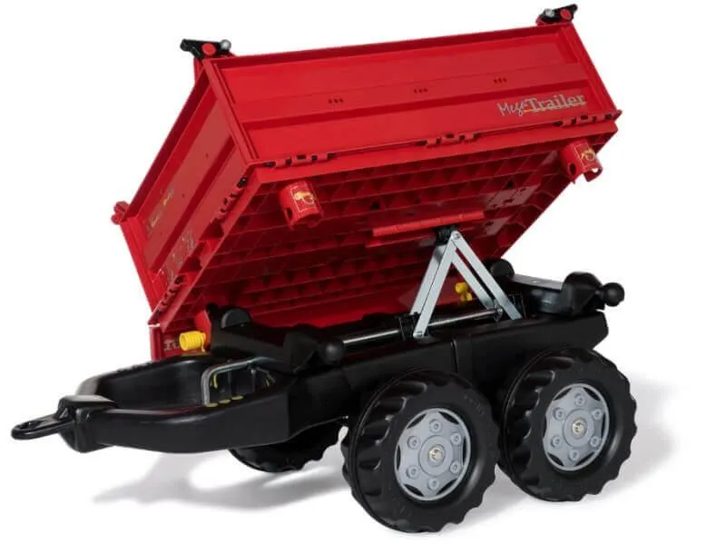 rolly toys mega trailer crvena prikolica s dvije osovine - slika 3