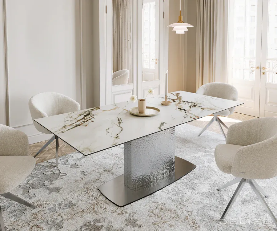 Produljivi stol Edge 180/220x100, Materijal: Keramika Calacatta Luxe - Čakovec, Čakovec-zapad