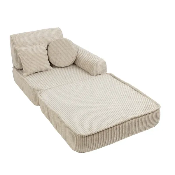 srednja modularna sofa za djecu - estetska ekru boja - slika 2