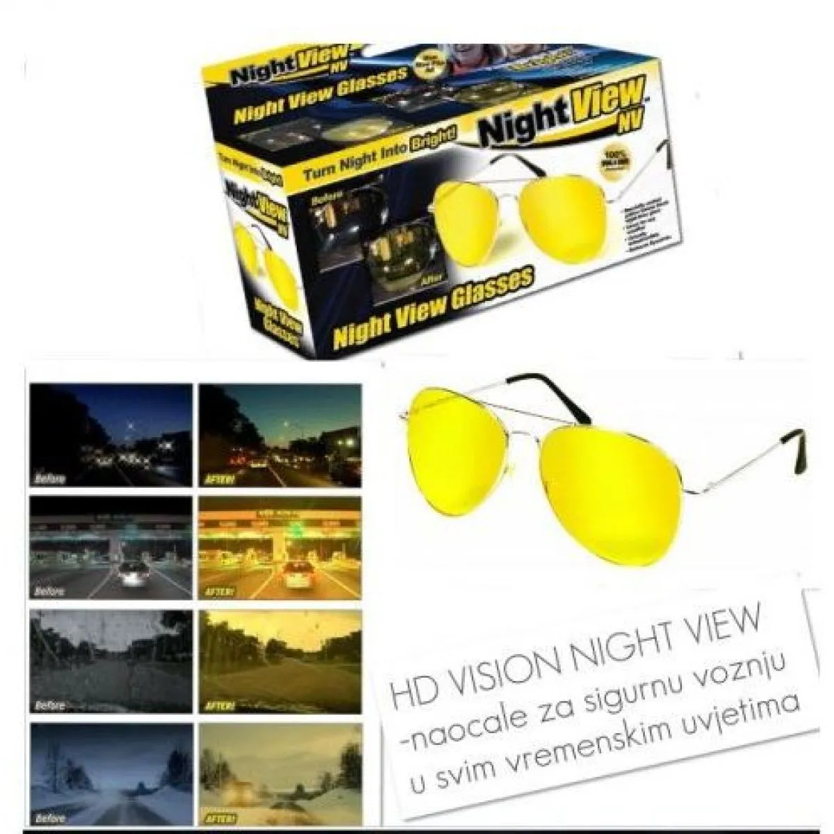 hd aviator naočale za sigurnu vožnju u svim vremenskim uvjetima - slika 2