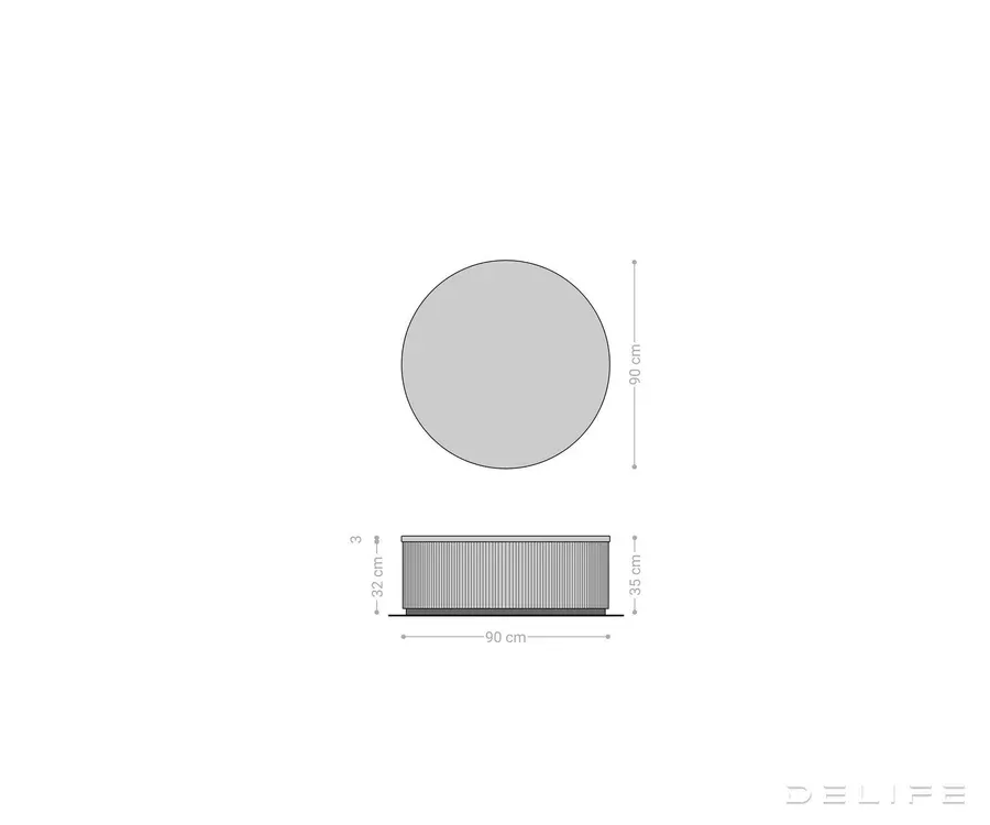 klub stolić fiorano 90x90cm, materijal: mramor - slika 5