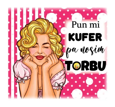 šaljiva platnena torba- kufer - slika 2