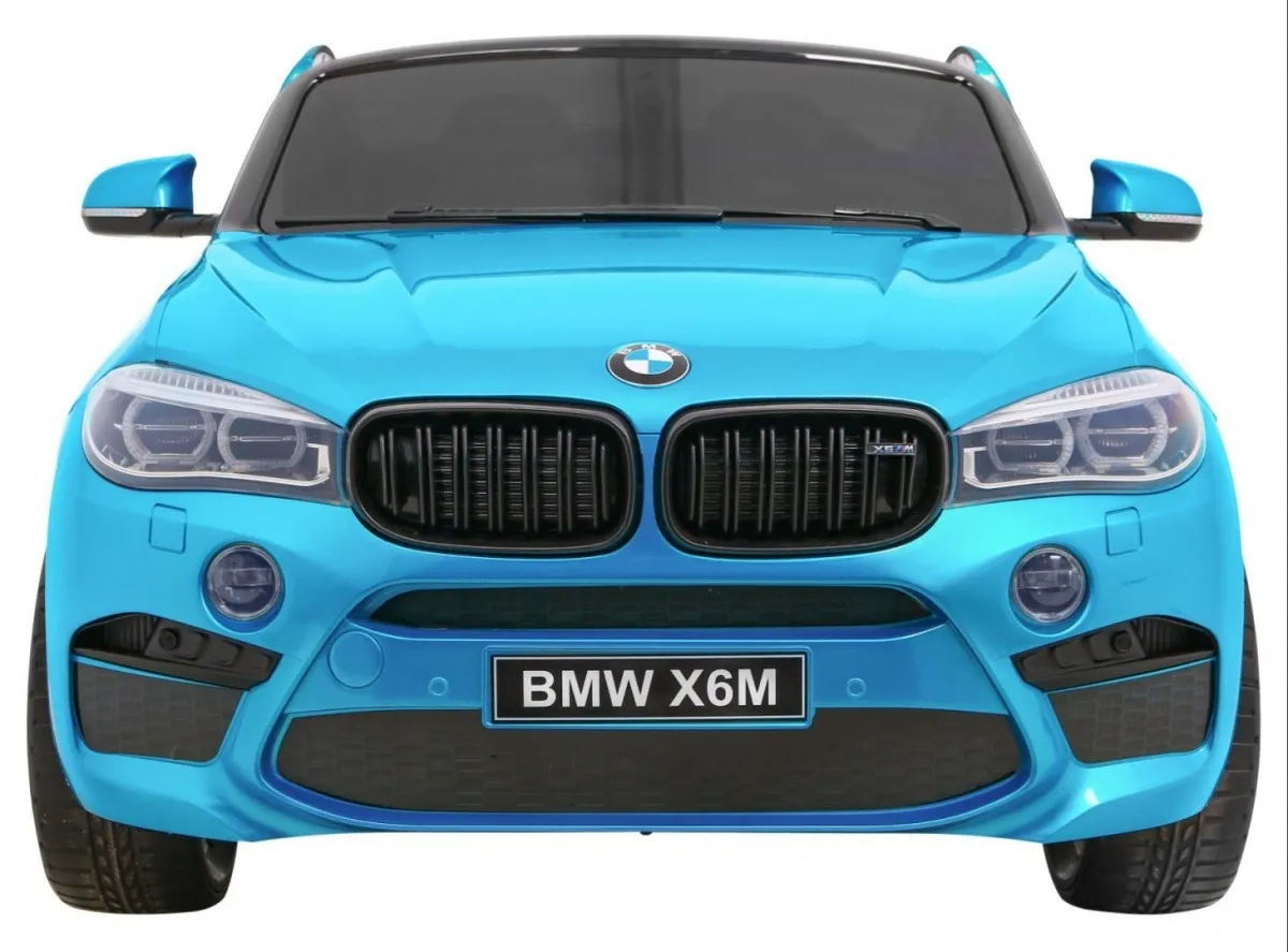 licencirani auto na akumulator bmw x6m xxl - dvosjed - plavi/lakirani - slika 3