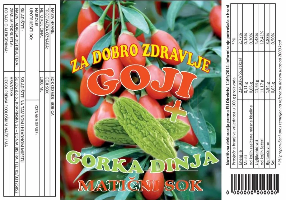 MATIČNI sok gorke dinje - Donja Bistra, Bistra