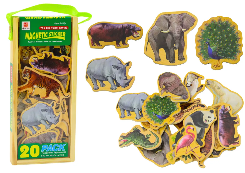 Wooden Magnets Wild Animals Safari 20 pieces - Mursko Središće