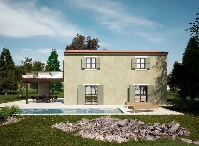 višnjan-vila u izgradnji sa otvorenim pogledom na more (prodaja) - slika 1