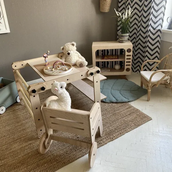 montessori set za penjanje / stol / ploča za crtanje nabu - slika 8