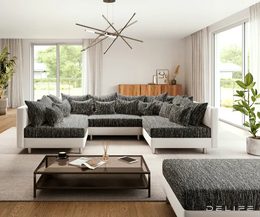 kutna garnitura clovis 300x185cm, materijal: strukturirana tkanina - slika 2