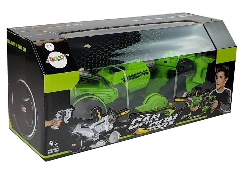 gun launcher car 2 in 1 remotely operated foam discs green - slika 6