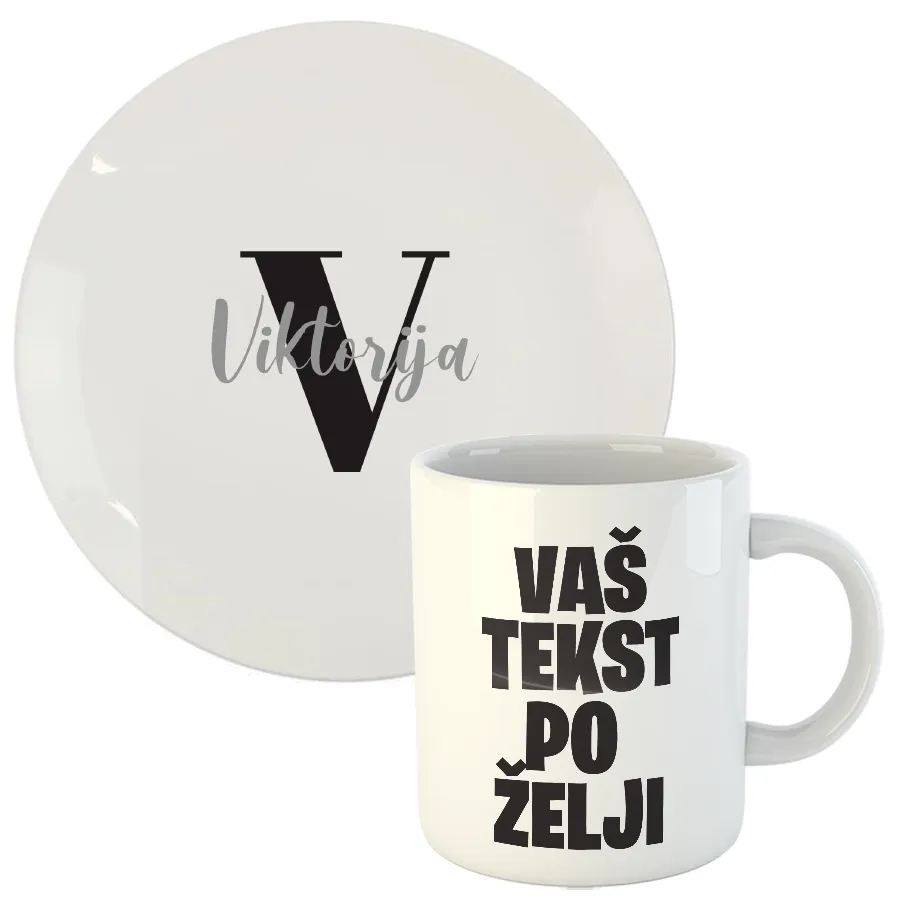 personalizirani rođendanski poklon – šalica i tanjur - slika 3