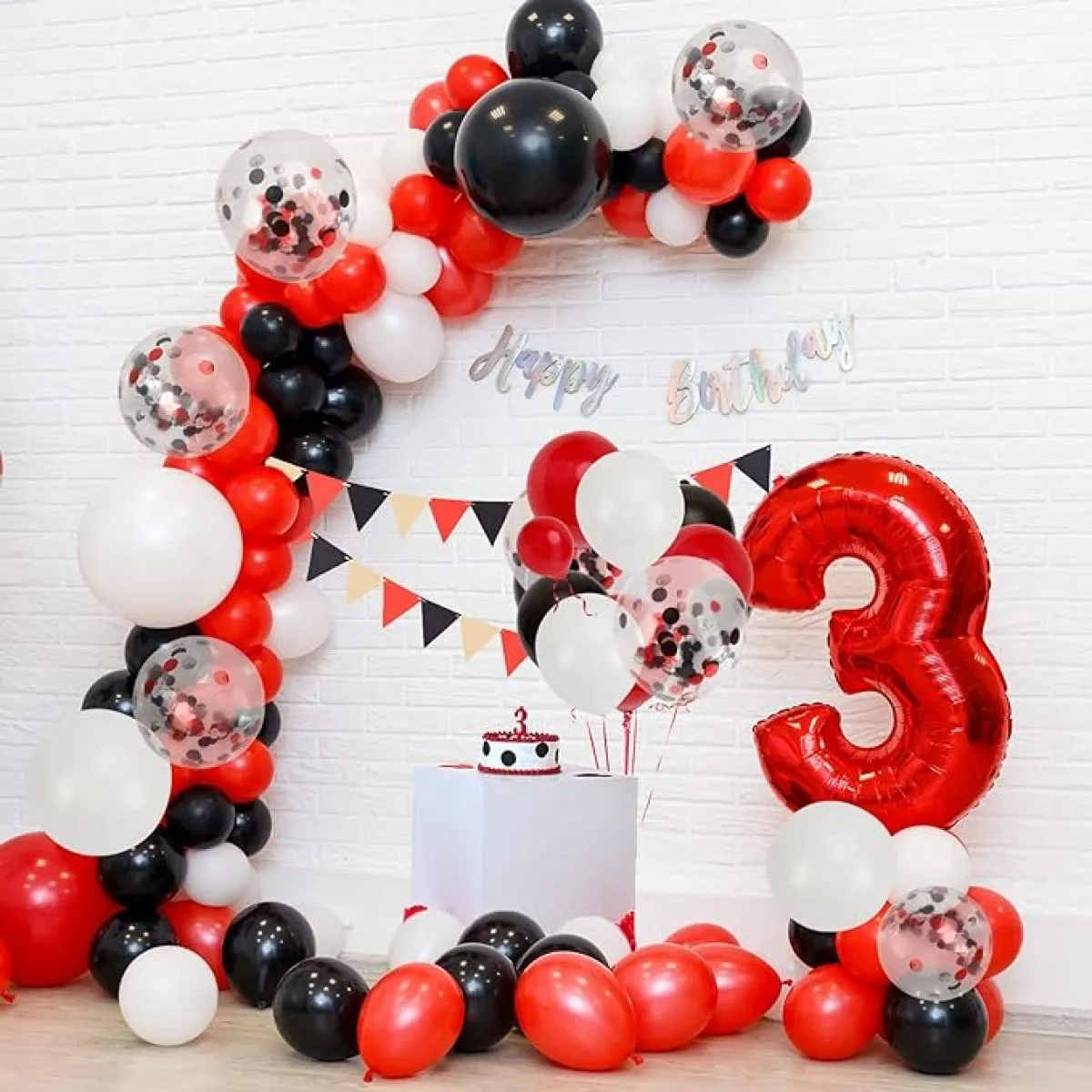 luk od balon - red and black (120 balona u setu) - slika 3