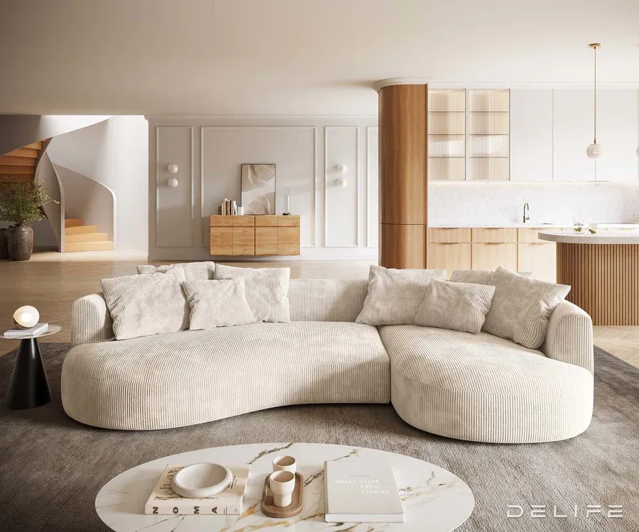 sofa edina 328x166cm, materijal: rebrasta tkanina - slika 2