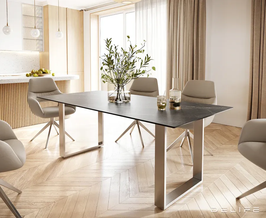 Blagovaonski stol Edge 200x100, Materijal: Keramika Laminam Noir Desir - Čakovec