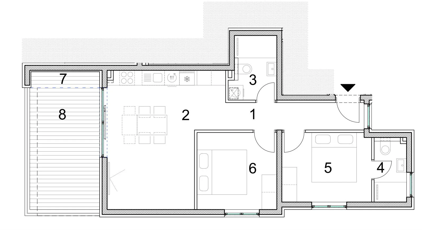 prodaja, trosobni stan: novalja, mlaji (babe) 64,69m2, pogled na more - slika 11