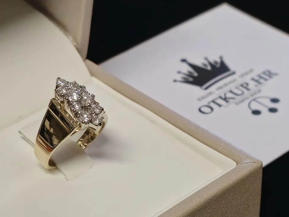 zlatni prsten s dijamantima 0,76ct / r1, rate! - slika 4